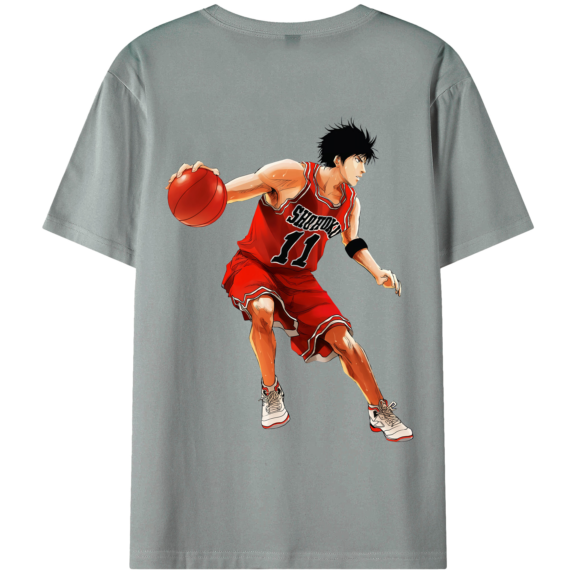 （画像用） SLAM DUNK／スラムダンク 綿100％ メンズ半袖Tシャツ（バックプリント） 通気性